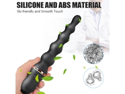 Vibrador de masaje de silicona con 7 modos de vibración para adultos (negro) YIZHOOD