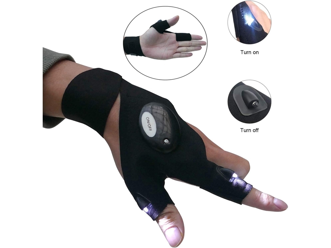 Guantes De Pesca Para Hombre Con Linterna Led Incorporada: Una Buena Idea De Regalo Para El Día Del Padre, Banda Elástica Y Destornillador M
