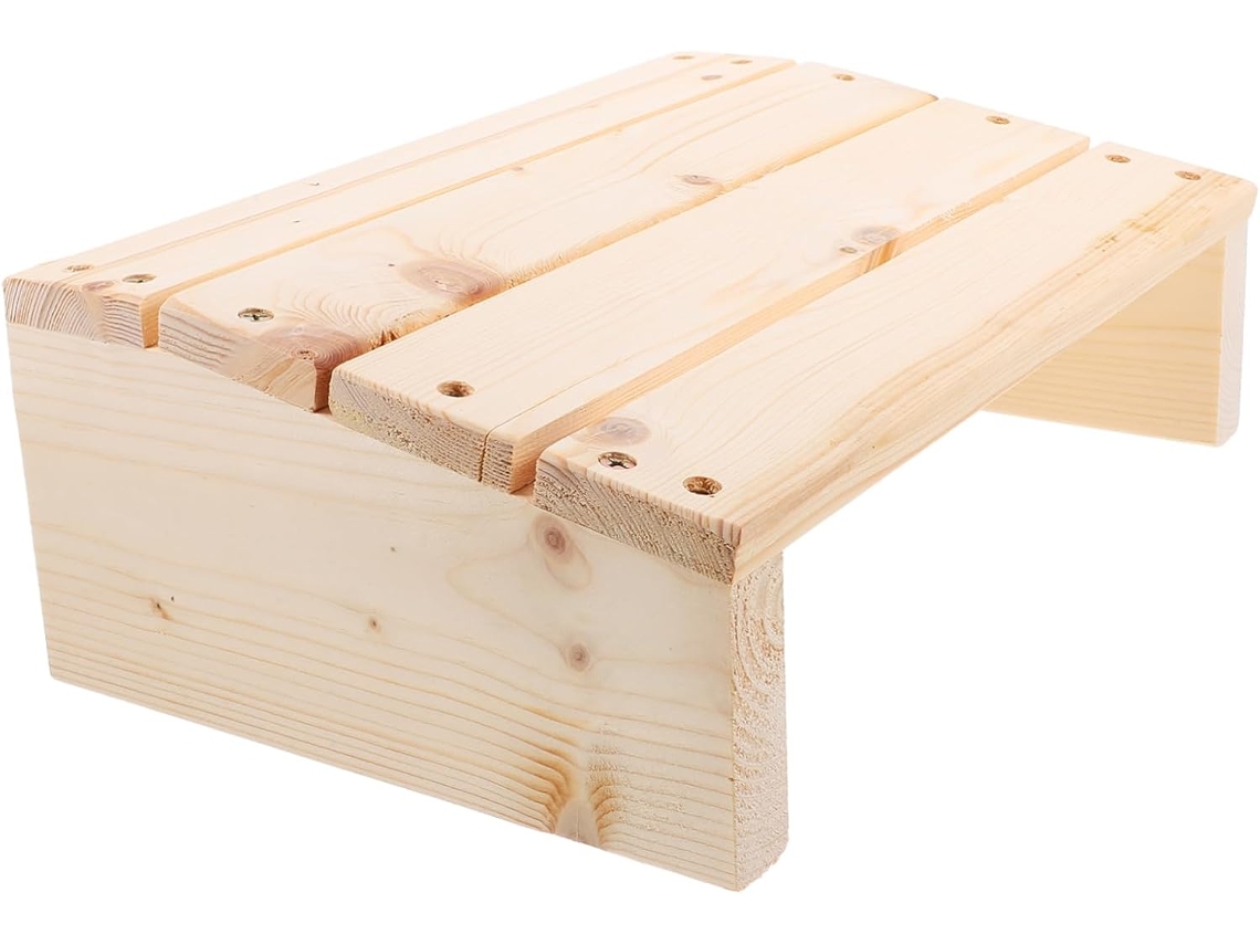 Reposapiés Oficina Inclinado Maciza 30x. Estable Piernas Que Proporciona Comodidad, Madera, Soporte, 20x11 Cm