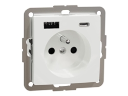 Toma 2pe Con Usb A Y Usb C 3a Schneider Electric Sdd111072 Empotrada Blanca 16a 3680w