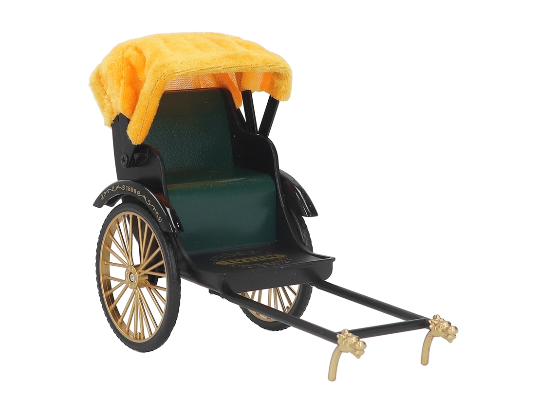 Dan26-modelo De Rickshaw Retro Con Detalles Exquisitos Juguete De Aleación Simulación Decoración Para Coleccionar Verde Oscuro