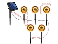 Decoración solar LED para Halloween, pastel redondo, diseño de espantapájaros, caja impermeable de 5 pilas, tubo negro Chennnls