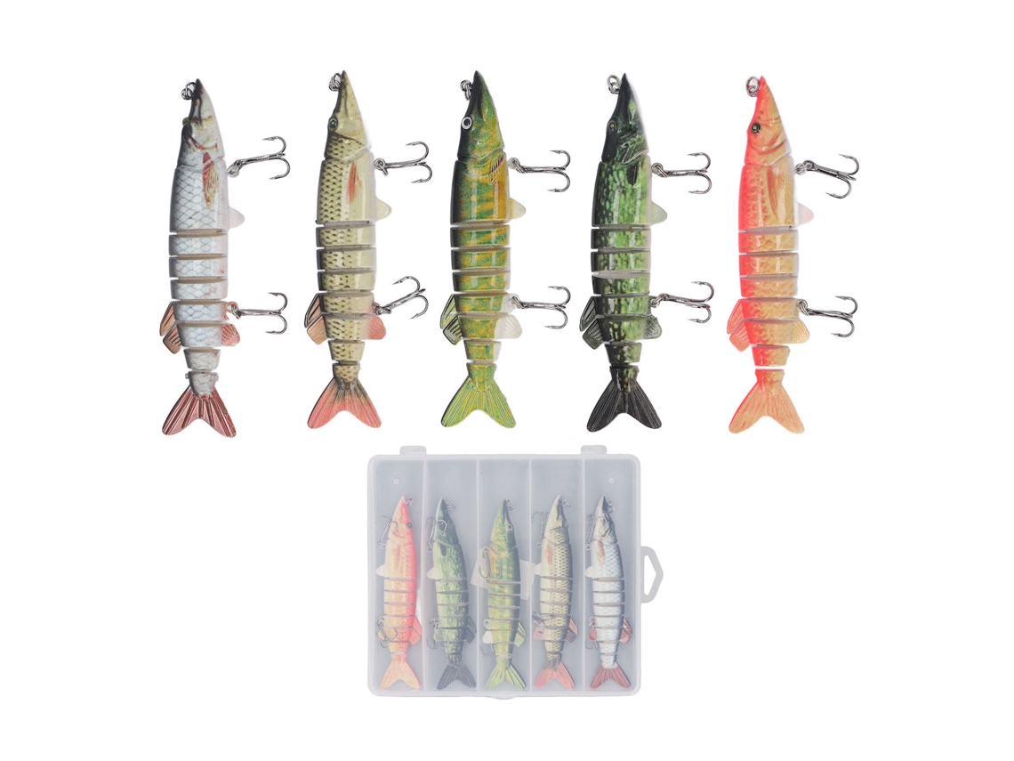 Danu26-lures De Pesca De 9 Secciones Sumergible Lento Con Cascabel Artificial Lifelike Swimbait Para Agua Salada Y Dulce