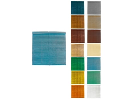 Persiana de Madera Alicantina Com Polea Metálica - Estor Enrollable para Ventanas, Puertas, Salón Azul (Pintada) 70 x 200 cm