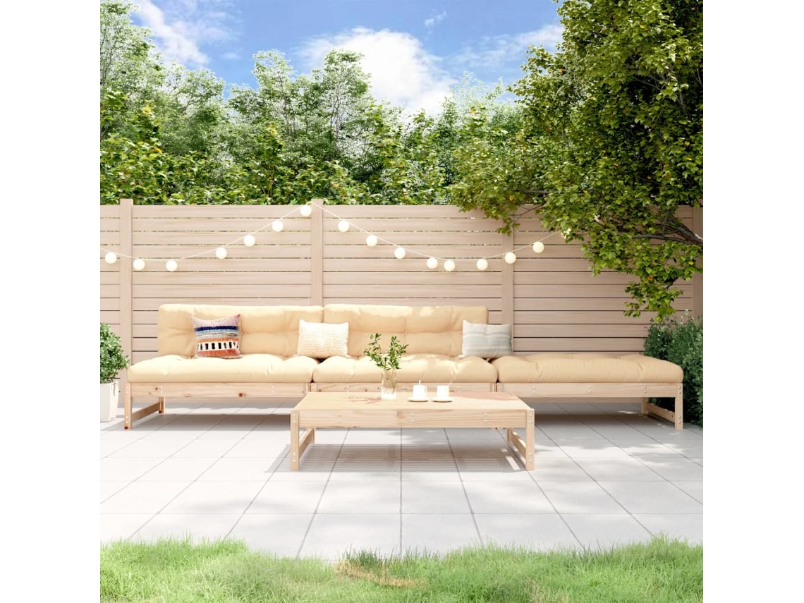 Conjunto de salón de jardín de 2 piezas de madera maciza de pino Dkd Home Decor