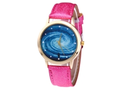 Reloj De Pulsera Analógico Para Hombre Y Mujer Con Correa De Pu Rosa Y Roja.