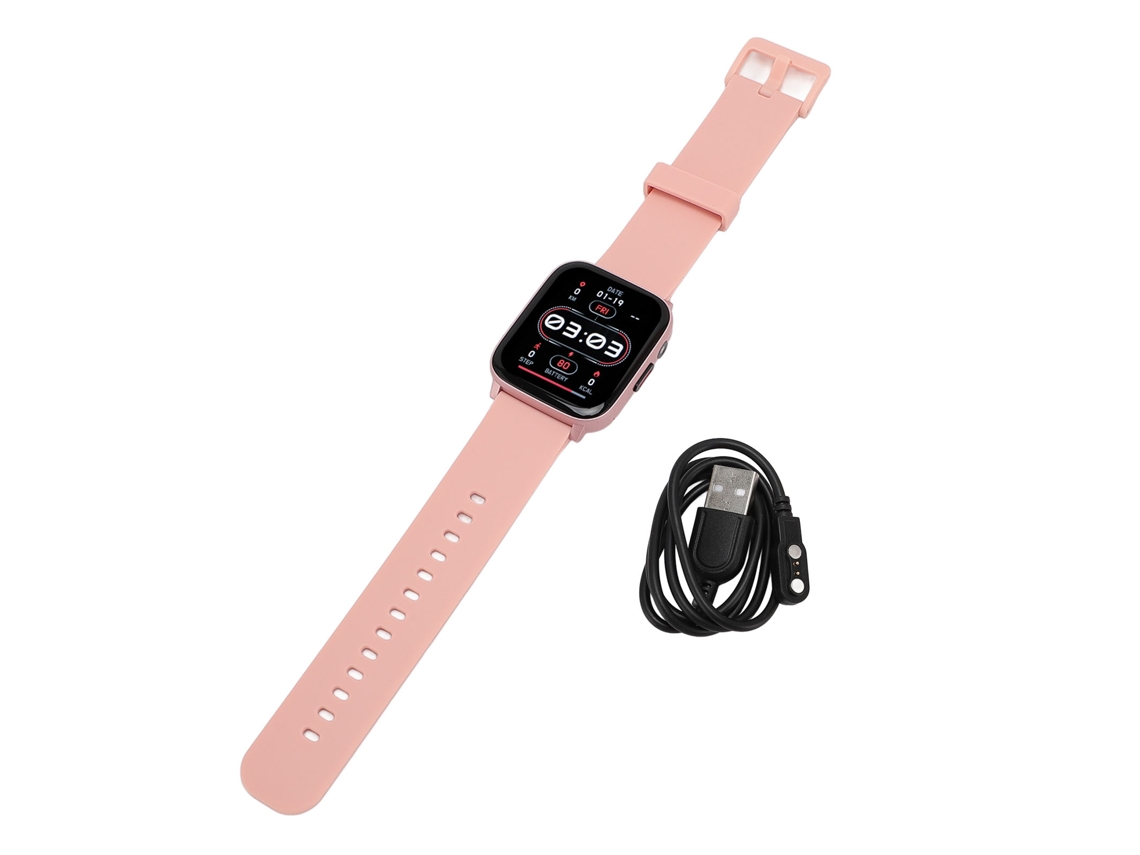 Relógio Inteligente Fitness Ip68 Resistente À Água 100+ Modos Esportivos Tela Hd 1.83 Polegadas Com Lanterna Rosa