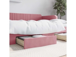 Cajones De Cama 2 Uds Madera De Ingeniería Y Terciopelo Rosa