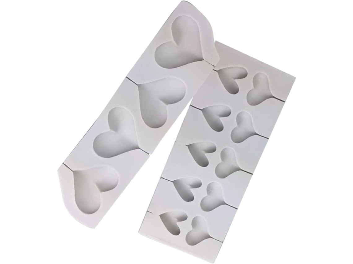 Moldes De Silicona Blanca Con Forma De Corazón, De 4 O 10 Compartimentos, Juego De