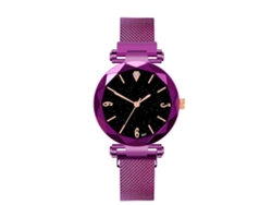 Reloj De Pulsera Casual De Negocios Para Hombre Zhoulianfa Con Correa De Malla, Cuarzo Morado