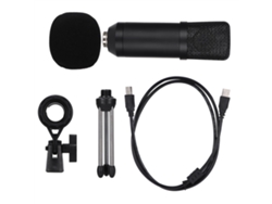 Micrófono Condensador Usb Portátil Con Trípode Para Pc Laptop Negro