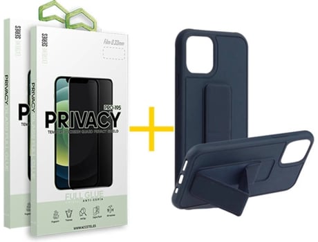 Kit Funda + Protector de Pantalla Apple iPhone 11 Pro Max SKYHE Cristal Templado 1590 Azul