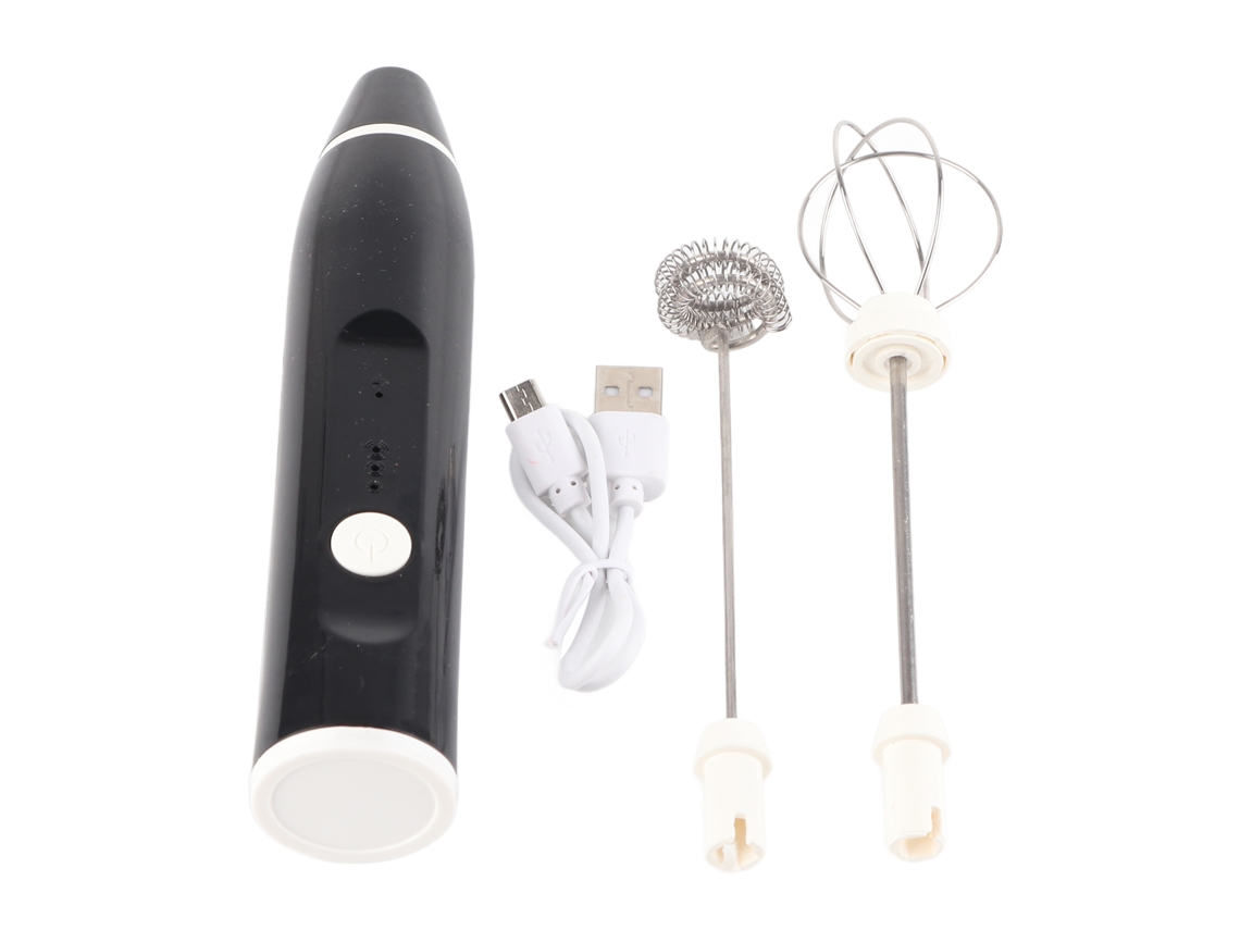 Espumador de leche eléctrico, recargable por USB, 3 velocidades, batidor de huevos, mezclador de café, manual de mano
