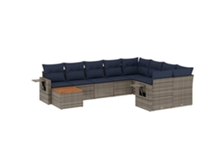 Maison Exclusive - Conjunto De Sofá De Jardín De 10 Piezas Con Cojines, Poliratán Gris