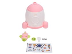 Dan26-caja De Ahorros Proyección Para Niños Diy Pegatinas Llave Educativa Electrónica Para Niños Niñas Rosa
