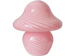 Lâmpada Mesa Pedra Vidro Fumado Marrom - Sarja Tricolor Rosa Escurecendo