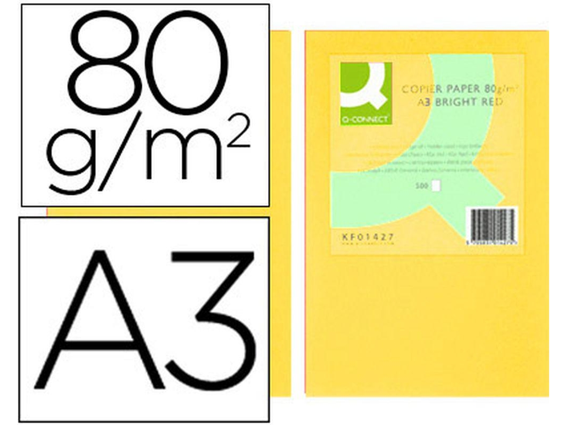 Papel Color Q Connect Din A3 80Gr Amarillo Pack De 500 Hojas