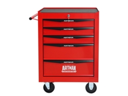 Caja De Herramientas Metálica Con 5 Cajones, Plegable, Roja/negra