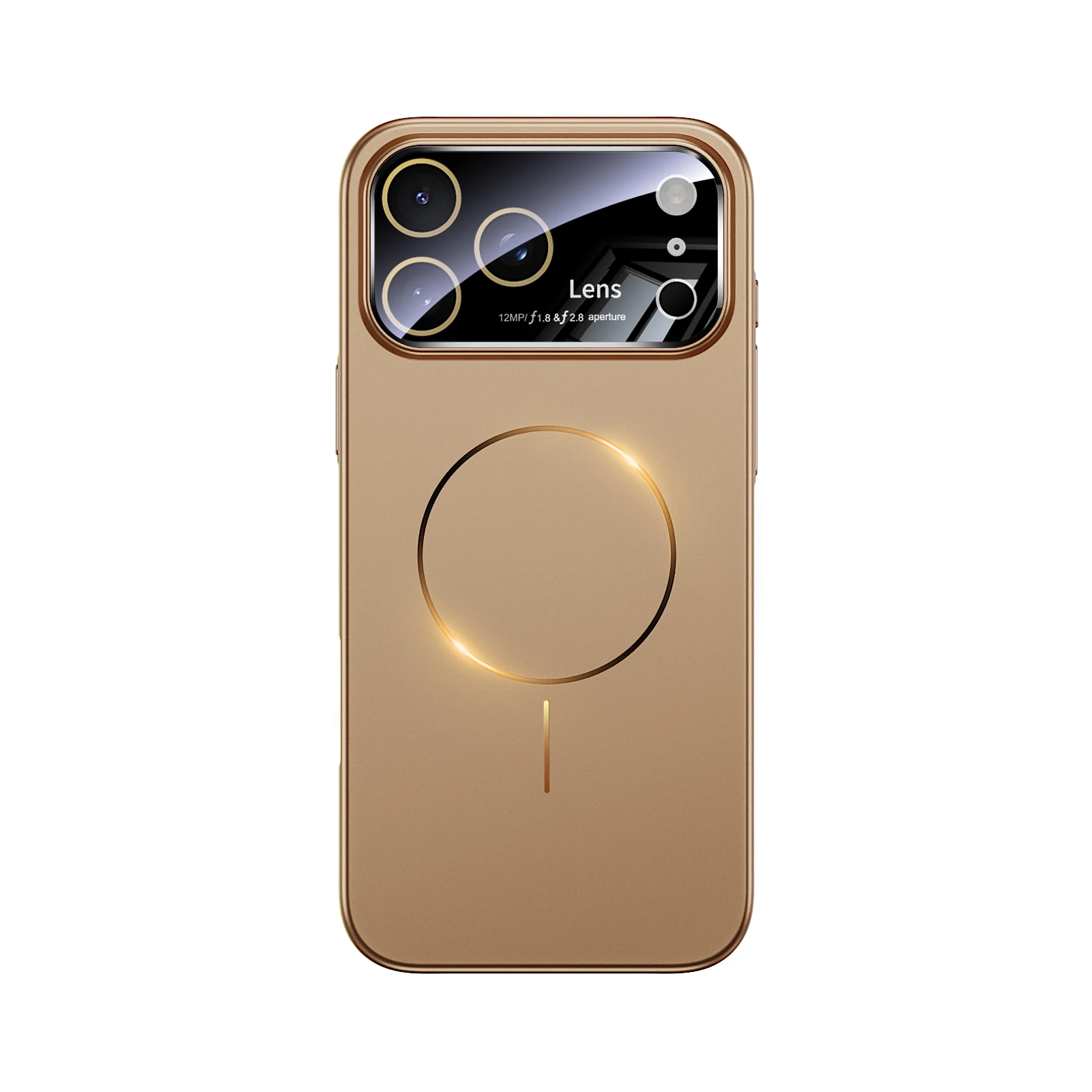 (oro, Iphone 13 Pro Max) Funda Protectora De Lente, Material De Pc De Tacto Agradable, Funda De Carga Inalámbrica Magnética