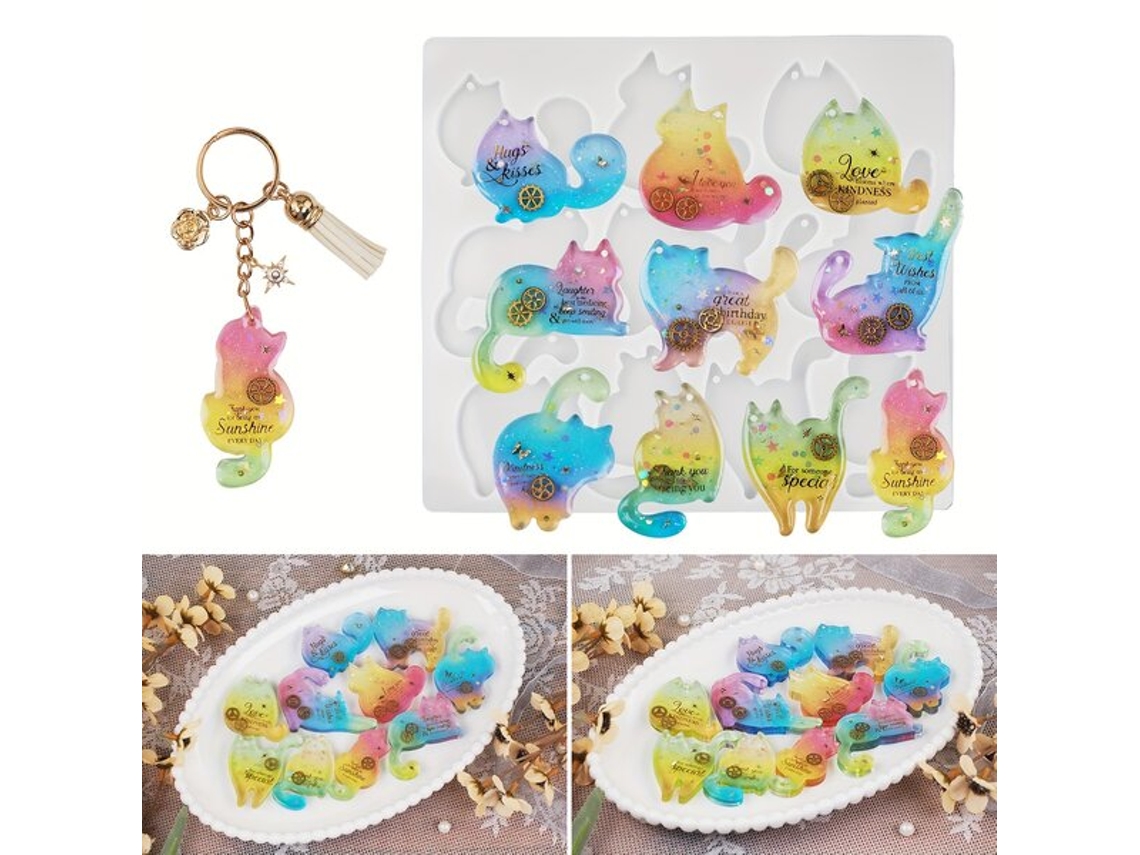 Molde para colgante de gato de resina epoxi Vayotoy