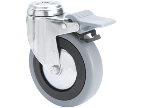 Rueda giratora agujero m12 freno 20bhafd125cp-pgasb poliamix-goma gris bolas ALEX