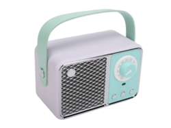 Mini Altavoz Bluetooth Recargable Usb, Mini, Retro, Bonito Y De Estilo Vintage - Blanco Y Verde