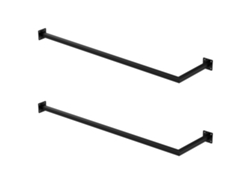 2x Percheros de pared para esquina 110 x 30 cm negro en forma de L para vestidor