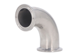 Cotovelo sanitário de 90°, aço inoxidável, vedação ideal, resistente a quebras, para uso industrial, 25