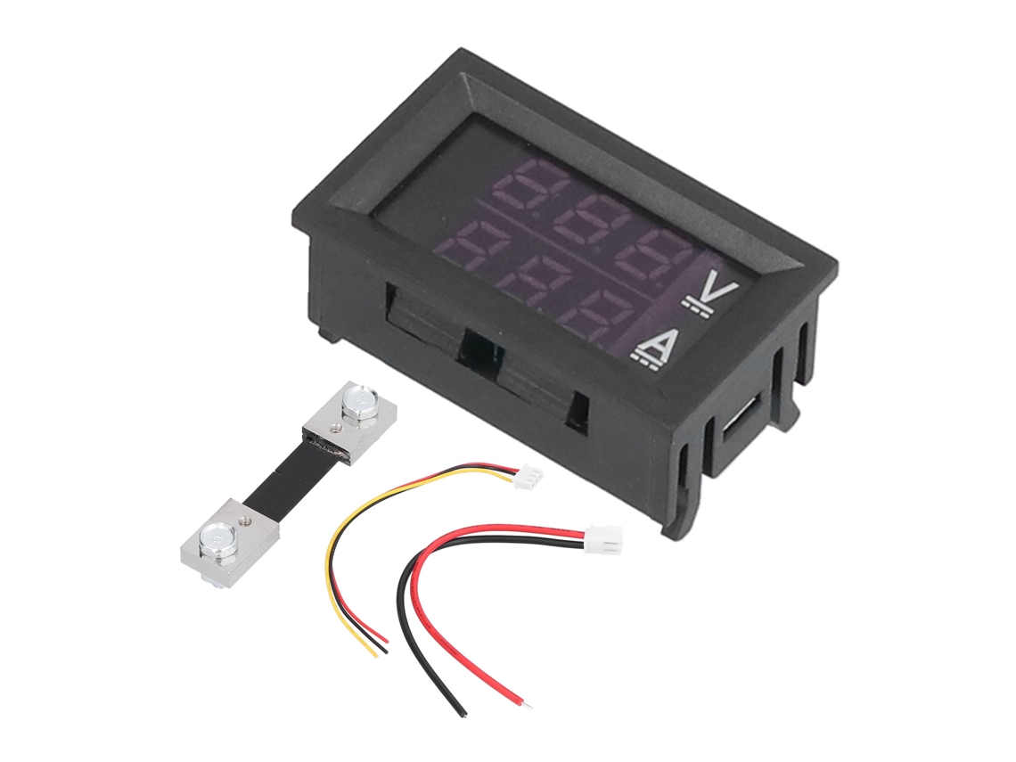 Voltímetro Y Amperímetro Digital Dc4,5v-100v Con Led Rojo Y Azul Y Derivación De 75mω