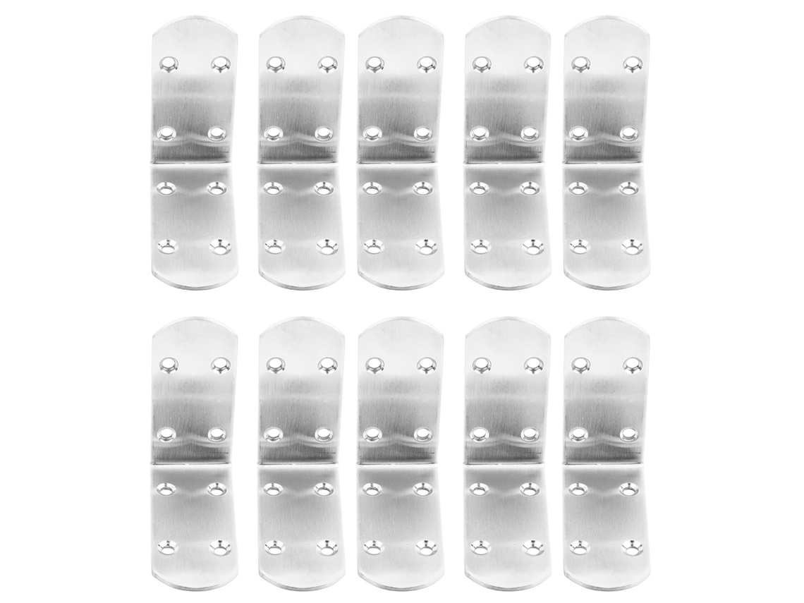 10 Piezas De Escuadras De Esquina De Acero Inoxidable Reforzado, Conectores De Ángulo Recto Para Muebles De Estantería