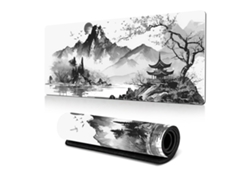 Alfombrilla De Ratón Gaming Xxl Estilo Pintura A Tinta - Mousepad De Goma Natural - 30x80cm Inktwas