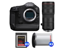 EOS R1 + RF 24 105 mm F/2.8 L IS USM Z + 2 tarjetas Sandisk Extreme Pro de 256 GB Cfexpress Tipo B + 2 tarjetas Canon LP E19 + Libro electrónico Pricedirect CANON