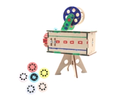 Kit de construcción de proyector 3D de madera con 6 diapositivas - Juguete rompecabezas para niños