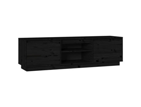 Mueble de TV madera maciza de pino negro VIDAXL (140 x 35 x 40 cm)