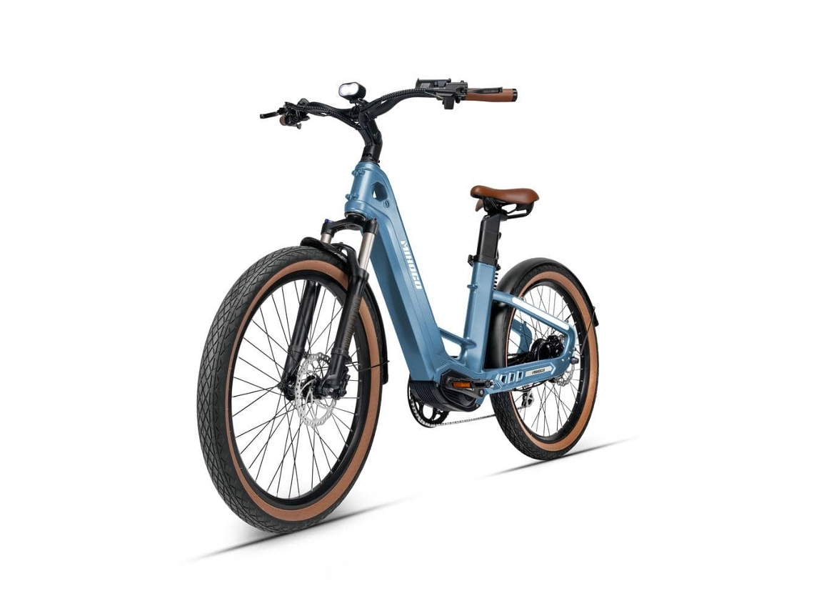 Bicicleta eléctrica Mihogo Air Max en fibra de carbono con doble batería, app inteligente y accionamiento hidráulico.