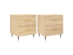 Mesitas de Noche 2 Pzs Derivados de Madera Roble Sonoma