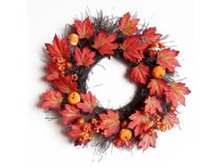 2026-guirnalda De Otoño Simulada 40cm Linjou Para Puerta Decoración Accesoorio Para Acción De Gracias Navidad