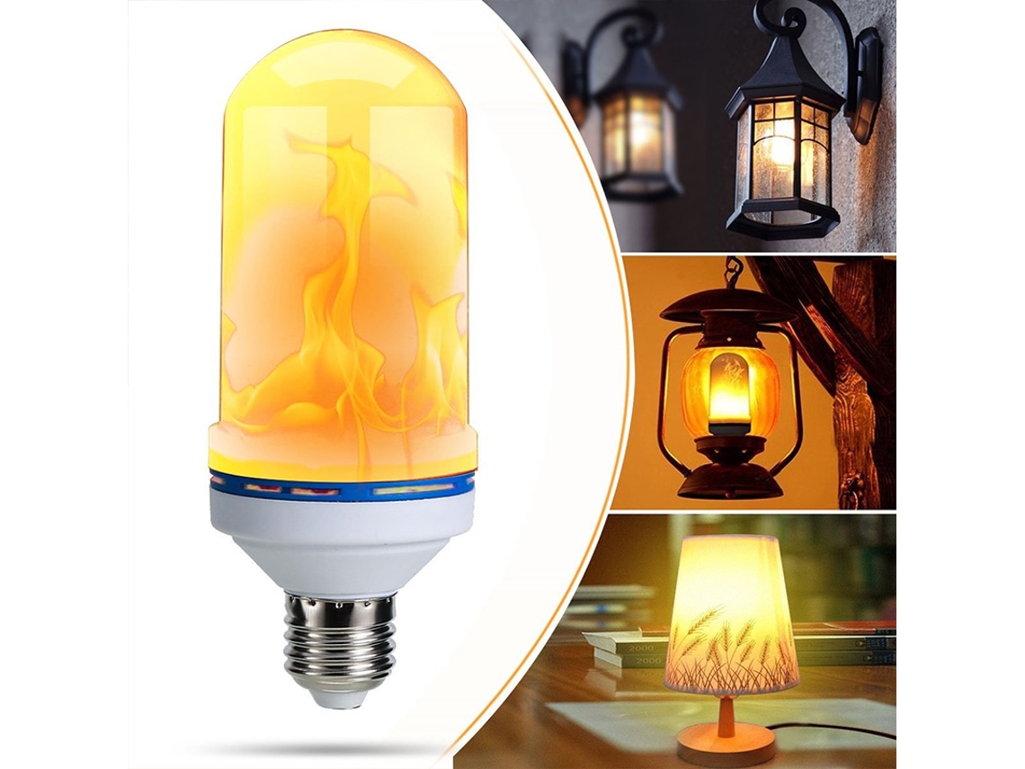 Bombilla Led E27 Con Efecto De Llama Parpadeante 360° Para Decoración Navideña.