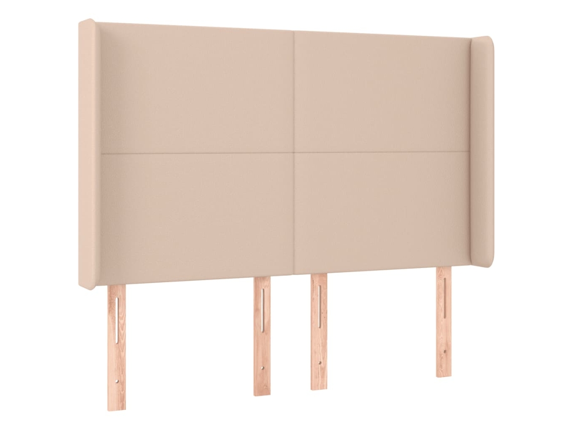 Maison Exclusive - Cabecero Con Orejas Cuero Sintético Capuchino 147x16x118/128 Cm