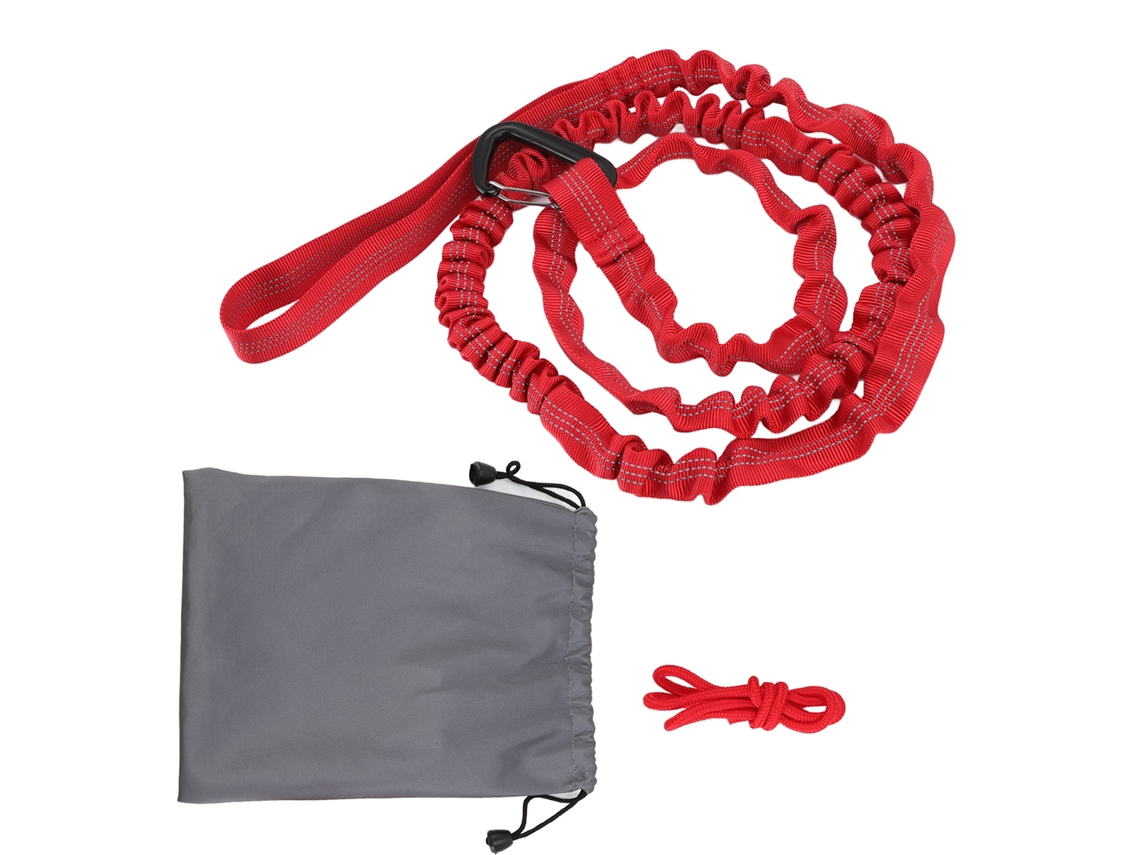 Cuerda de tracción para bicicleta, nailon elástico, 1,7 m, roja