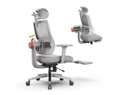 Silla ergonómica Newtral Magich-gpro - Con reposapiés - Soporte lumbar adaptable - Reposabrazos ajustables - Gris