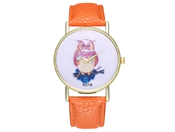 Reloj De Pulsera De Aleación Con Dial Redondo Analógico De Cuarzo Para Parejas Naranja