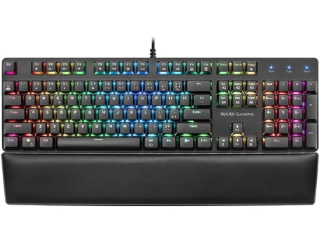 Teclado Gaming Mars mk5bpt usb layout negro tacens mk5 rgb switch azul qwerty resposamuñecas reposamuñecas