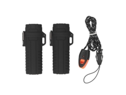 2 tubos de almacenamiento impermeables con tapas herméticas para acampar y viajar - Negro