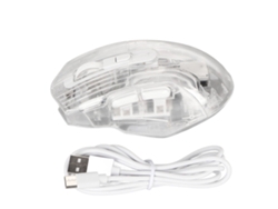 Mouse Gamer 3 Modos Fio/bluetooth/2.4g Dpi Ajustável Rgb Silencioso Transparente Para Pc Tablet Branco