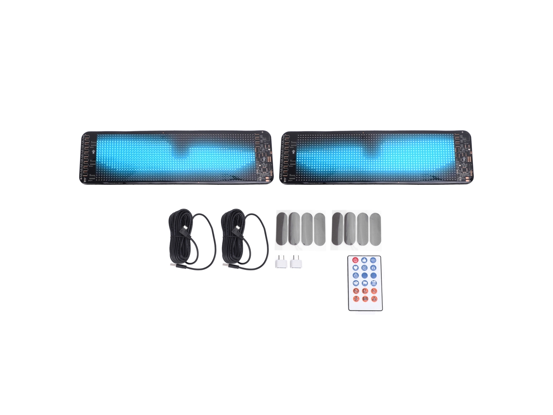 Juego De 2 Paneles Led Flexibles Para Automóviles, 64x20 Puntos, Control Por Aplicación, Pantalla De 13,70x4,02 Pulgadas, Dc5v 3a