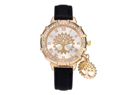 Reloj De Pulsera Zhoulianfa Para Mujer, Correa De Pu, Esfera Redonda, Diamantes De Imitación, Estilo Casual.