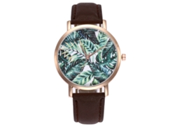 Reloj De Cuarzo De Moda Con Correa De Cuero Nuevo Estilo Para Mujer Niña (café)
