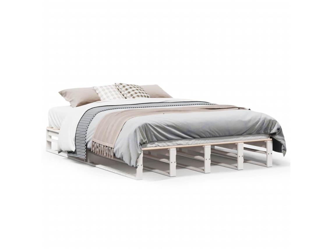 Maison Exclusive - Estructura De Cama Sin Colchón Madera De Pino Blanca 140x190 Cm