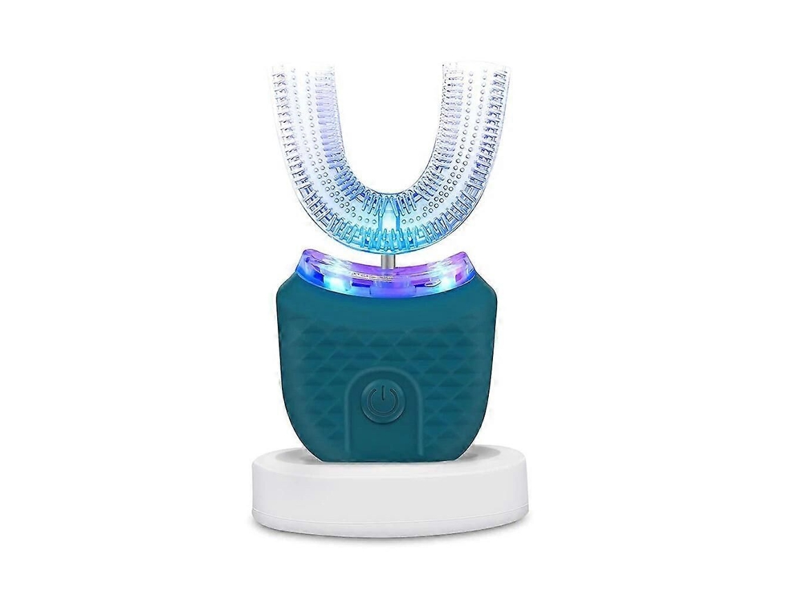 Cepillo de dientes eléctrico ultrasónico en forma de U para adultos, con acción blanqueadora completa de 360°, carga inalámbrica y resistente al agua.
